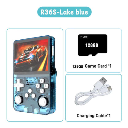 R36S ARKOS Retro Handheld Video Game Console Genuine 3.5 Inch IPS Multiple Colors Are Available Screen Portable Player 64GB Game