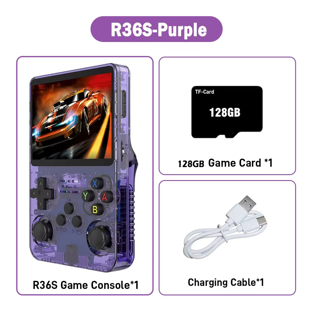 R36S ARKOS Retro Handheld Video Game Console Genuine 3.5 Inch IPS Multiple Colors Are Available Screen Portable Player 64GB Game
